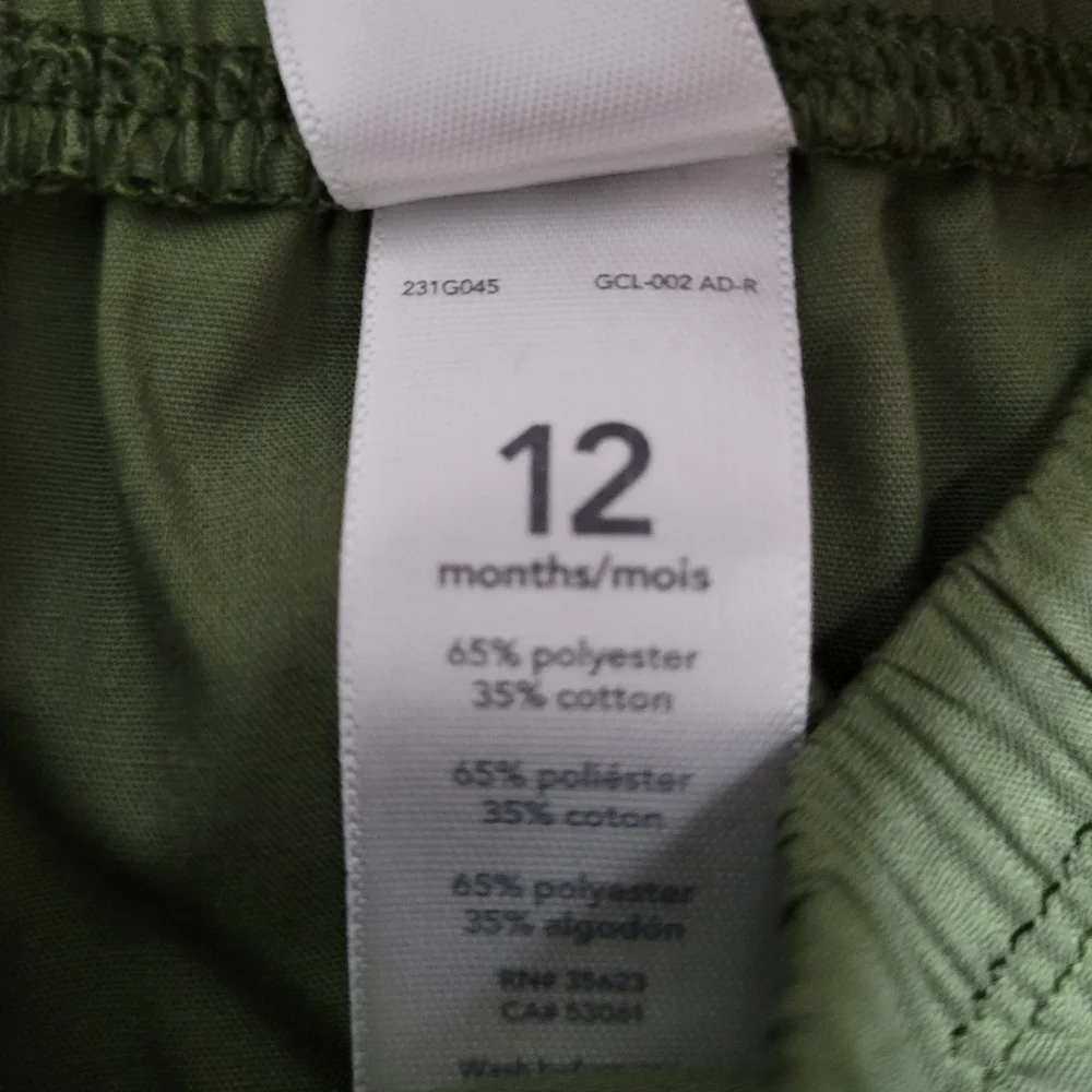 Baby Carter's 2 Piece Green Sleeveless Dress Size 12M